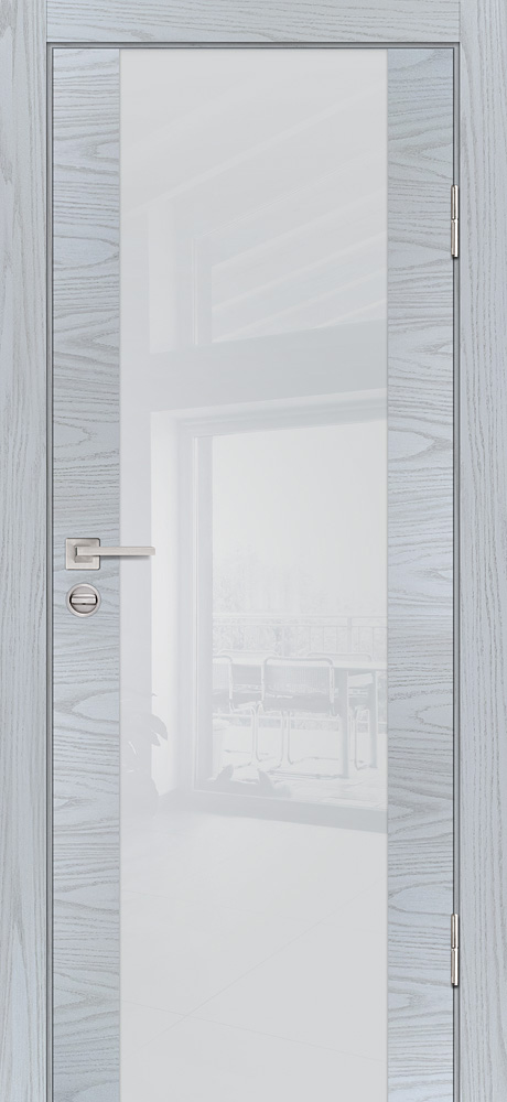 Двери ЭКОШПОН, ПВХ PROFILO PORTE P-7 со стеклом Дуб скай серый размер 200 х 60 см. артикул F0000098125