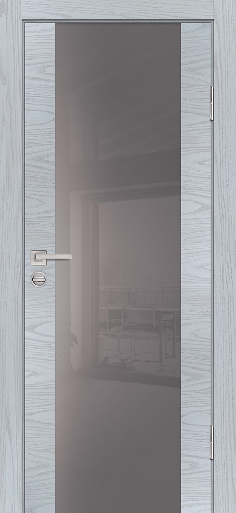 Двери ЭКОШПОН, ПВХ PROFILO PORTE P-7 со стеклом Дуб скай серый размер 200 х 60 см. артикул F0000098126