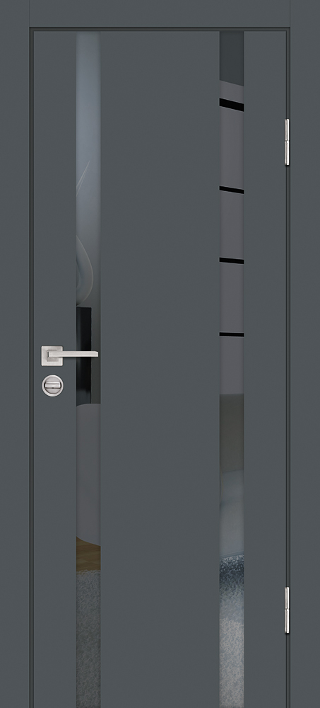 Двери ЭКОШПОН, ПВХ PROFILO PORTE P-9 со стеклом Графит размер 200 х 60 см. артикул F0000098304