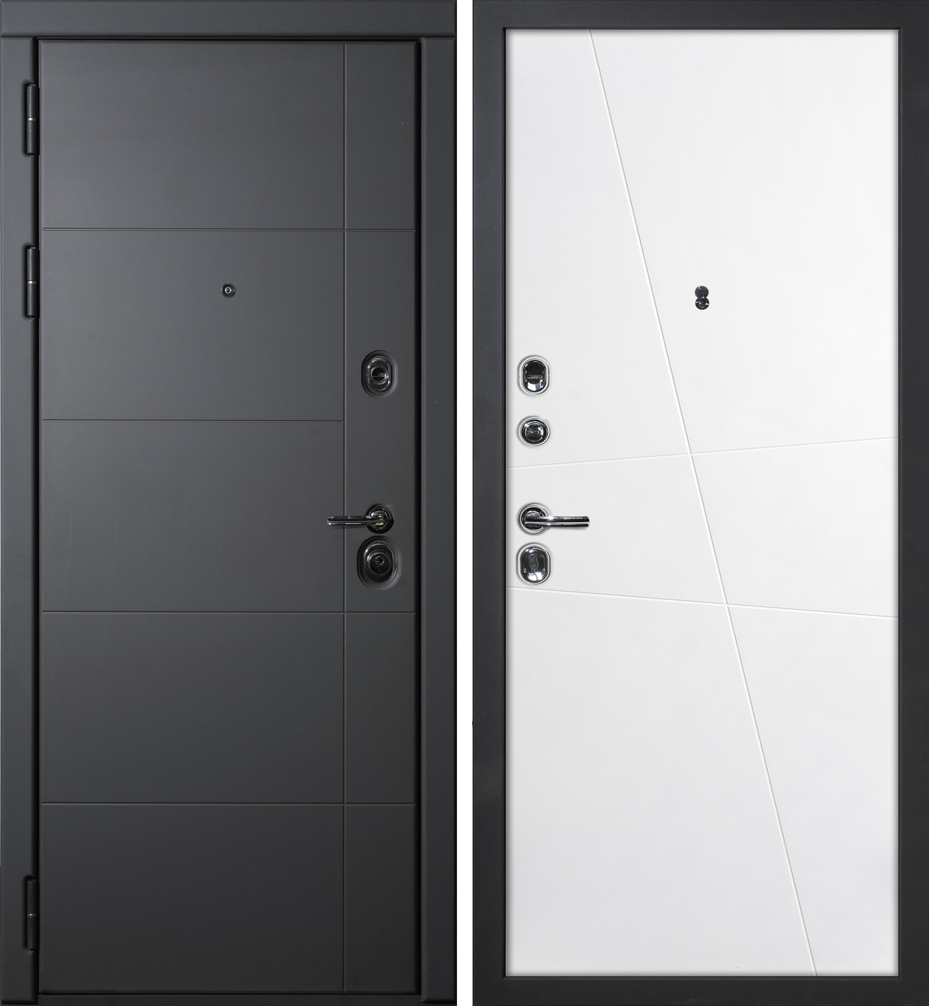 Дверь Э-1 / Смальта-Лайн 02 Серый софт / Белый