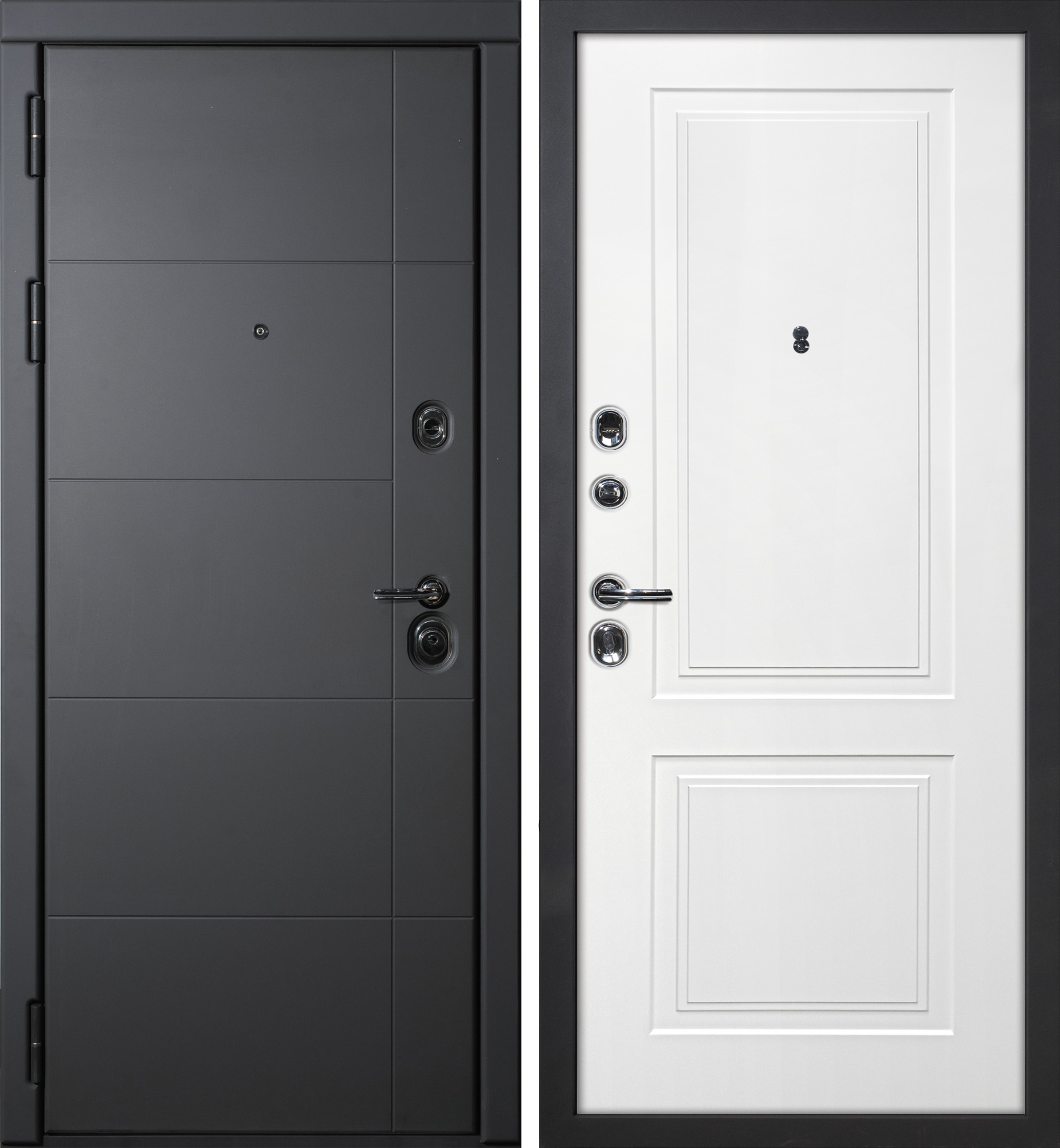Дверь Э-1 / Смальта-Лайн 04 Серый софт / Белый