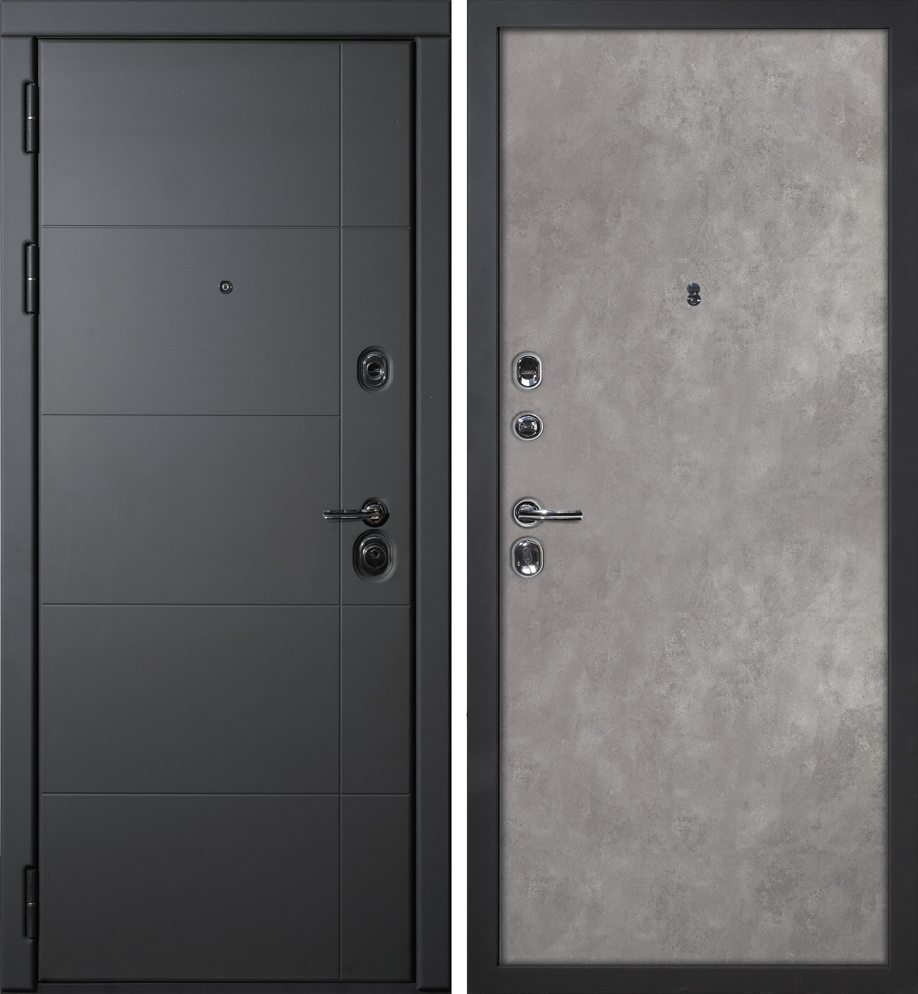 Дверь Э-1 / Гладкая Серый софт / Бетон