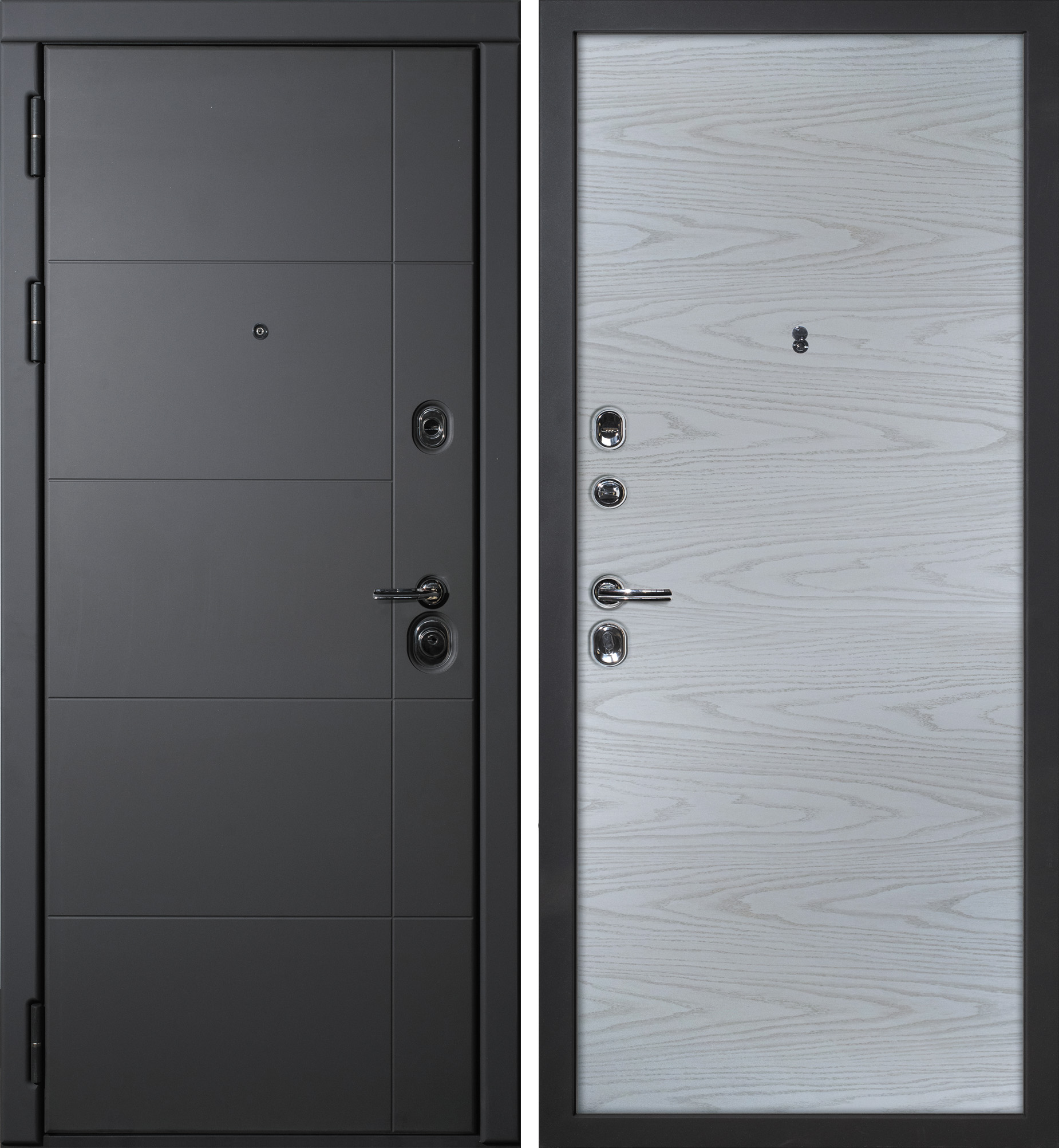 Дверь Э-1 / Гладкая Серый софт / Дуб скай серый