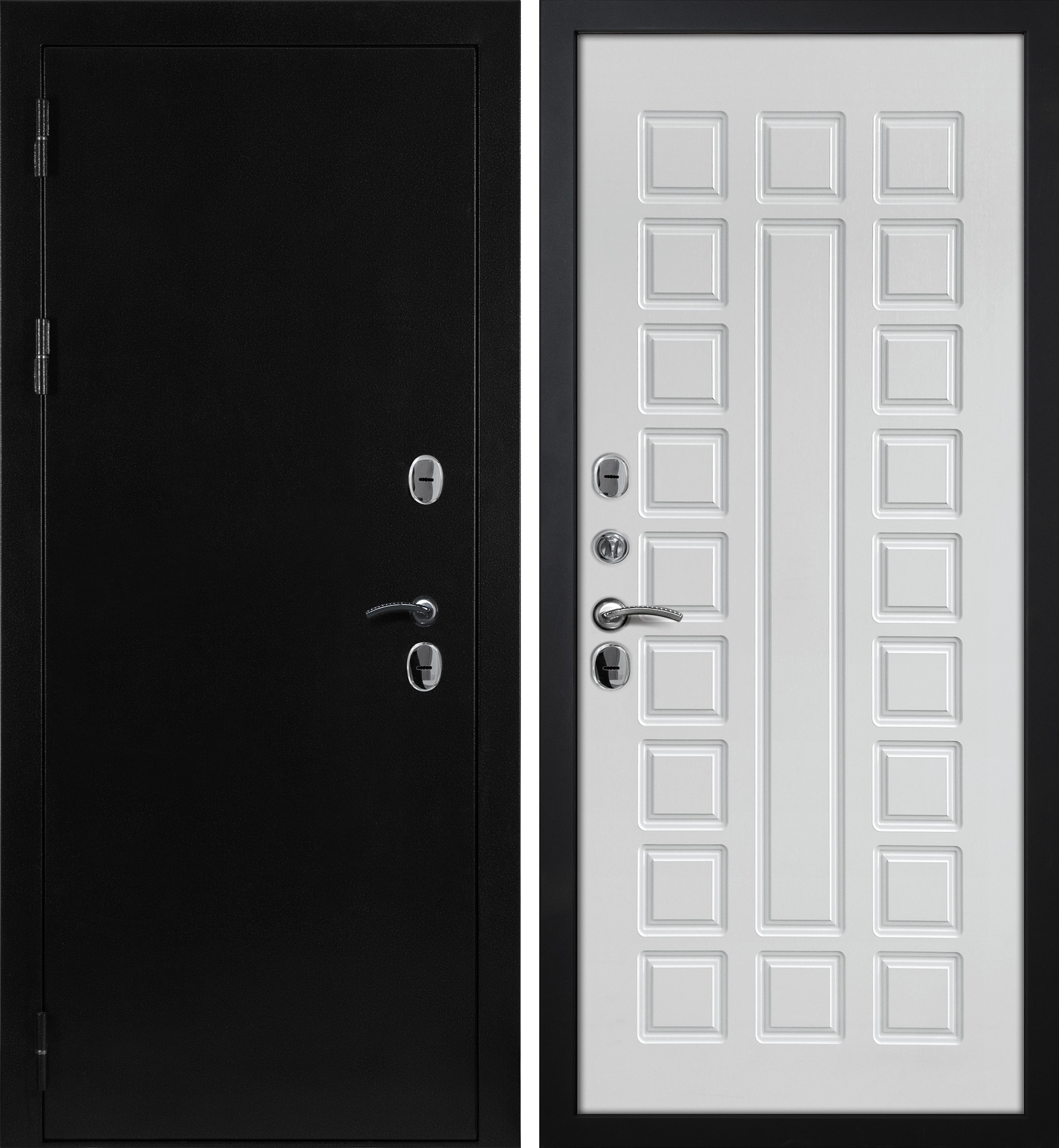 Дверь Термо-1/ 8ТФЛ-2 Черное серебро / Белый ясень