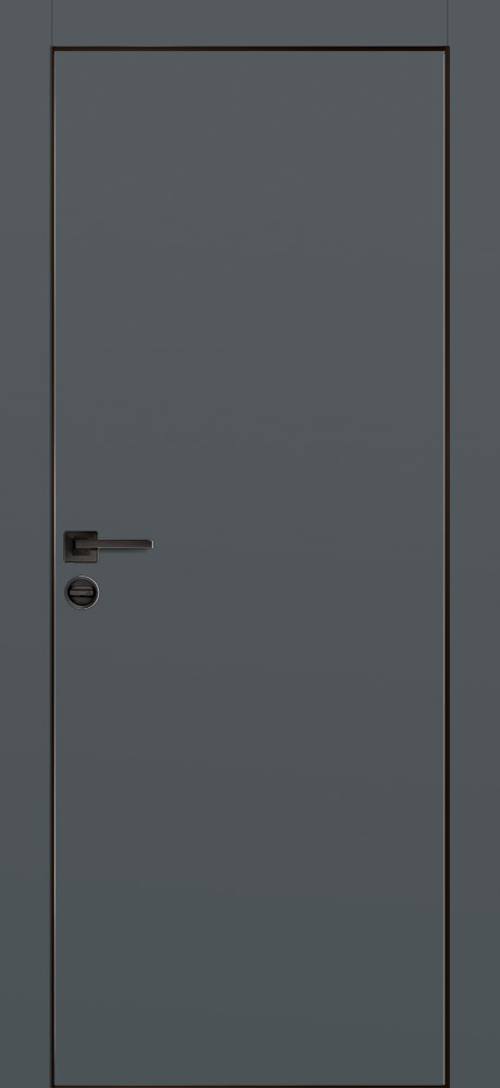 Двери ЭКОШПОН, ПВХ PROFILO PORTE PX-1 черная кромка с 4-х ст. глухое Графит размер 200 х 60 см. артикул F0000099663