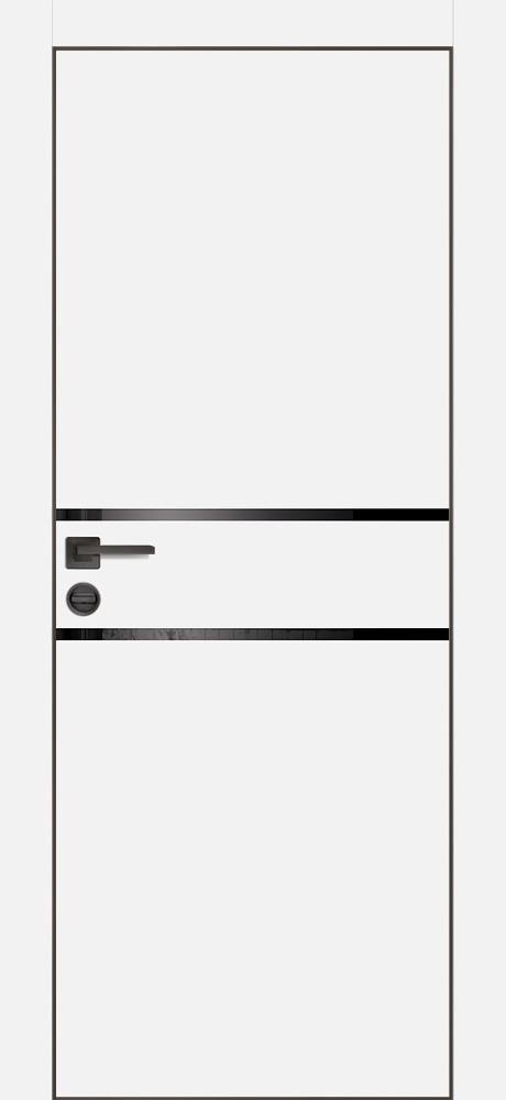 Двери ЭКОШПОН, ПВХ PROFILO PORTE PX-18 черная кромка с 4-х ст. со стеклом Белый размер 200 х 60 см. артикул F0000100179