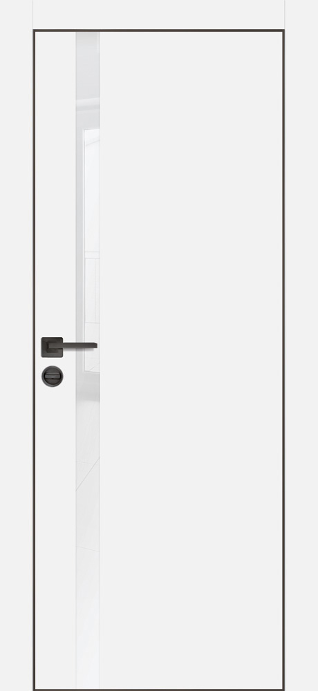 Двери ЭКОШПОН, ПВХ PROFILO PORTE PX-8 черная кромка с 4-х ст. со стеклом Белый размер 200 х 60 см. артикул F0000100206