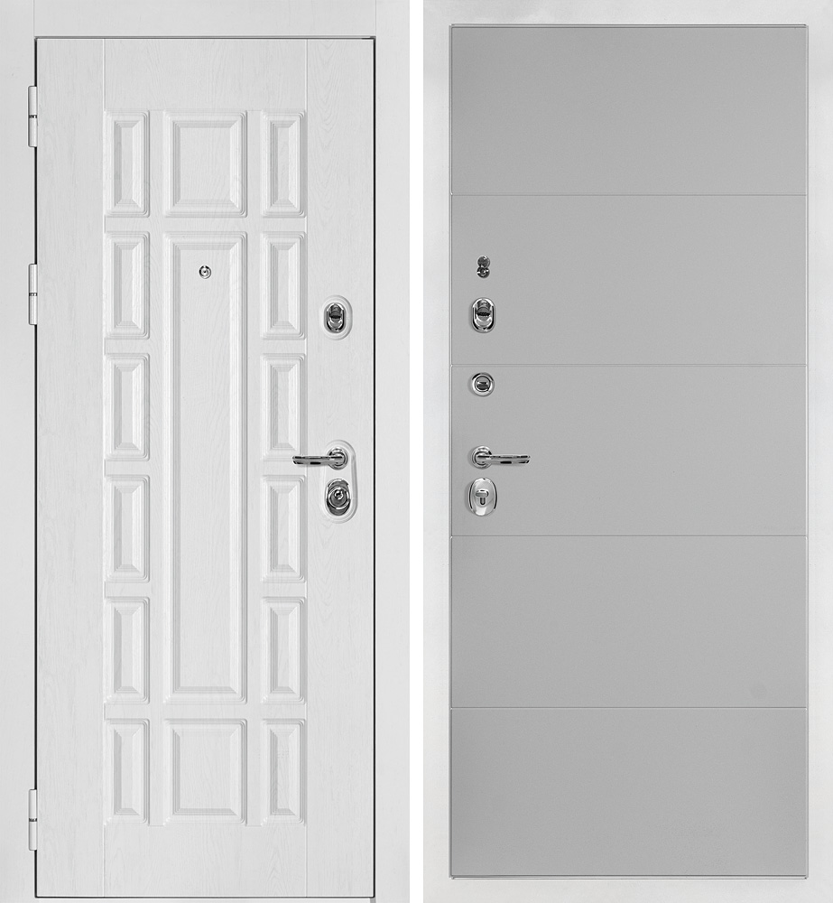 Дверь Квадро-124/PR- 35 Белый дуб фактурный / Агат