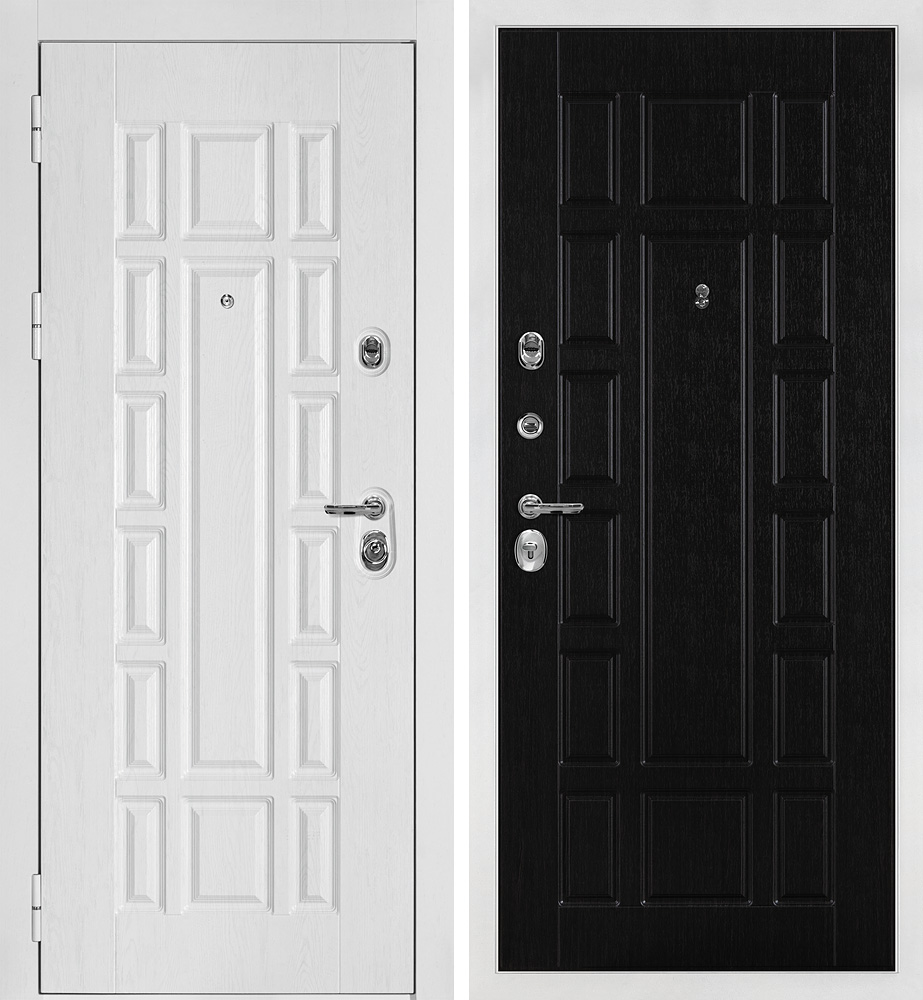 Дверь Квадро-124/PR- 124 Белый дуб фактурный / Венге