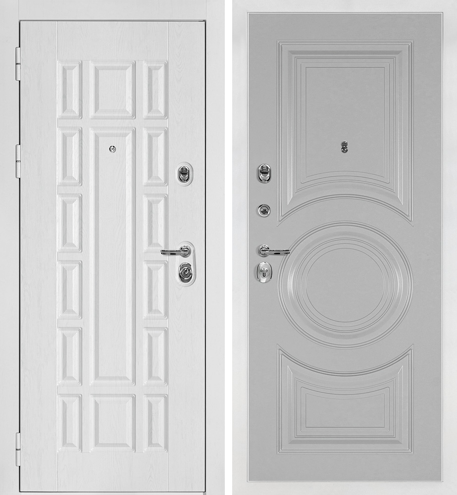Дверь Квадро-124/PR- 177 Белый дуб фактурный / Агат