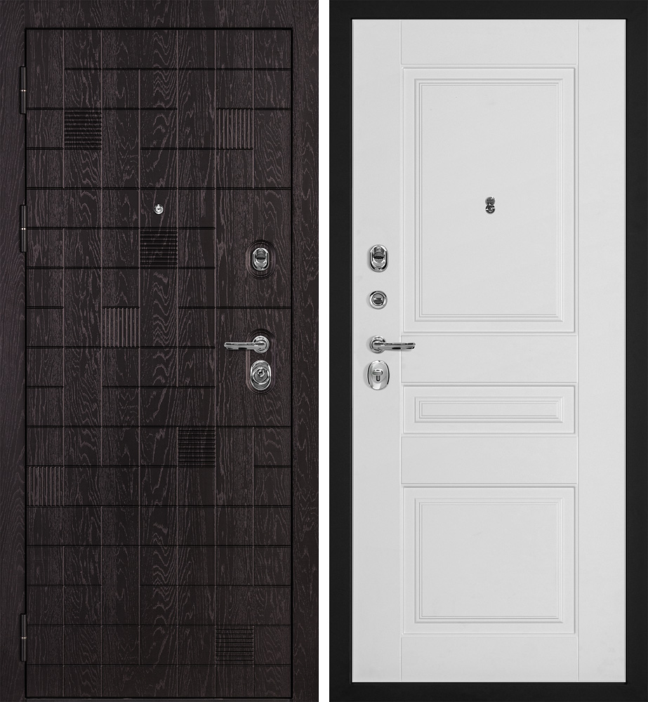 Дверь Нона-36/PR- 150 Горький шоколад / Белый