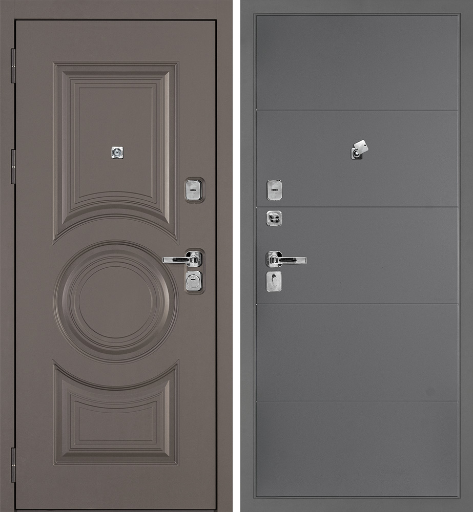 Дверь Плаза-177/PR-35 Коричнево-серый / Серый