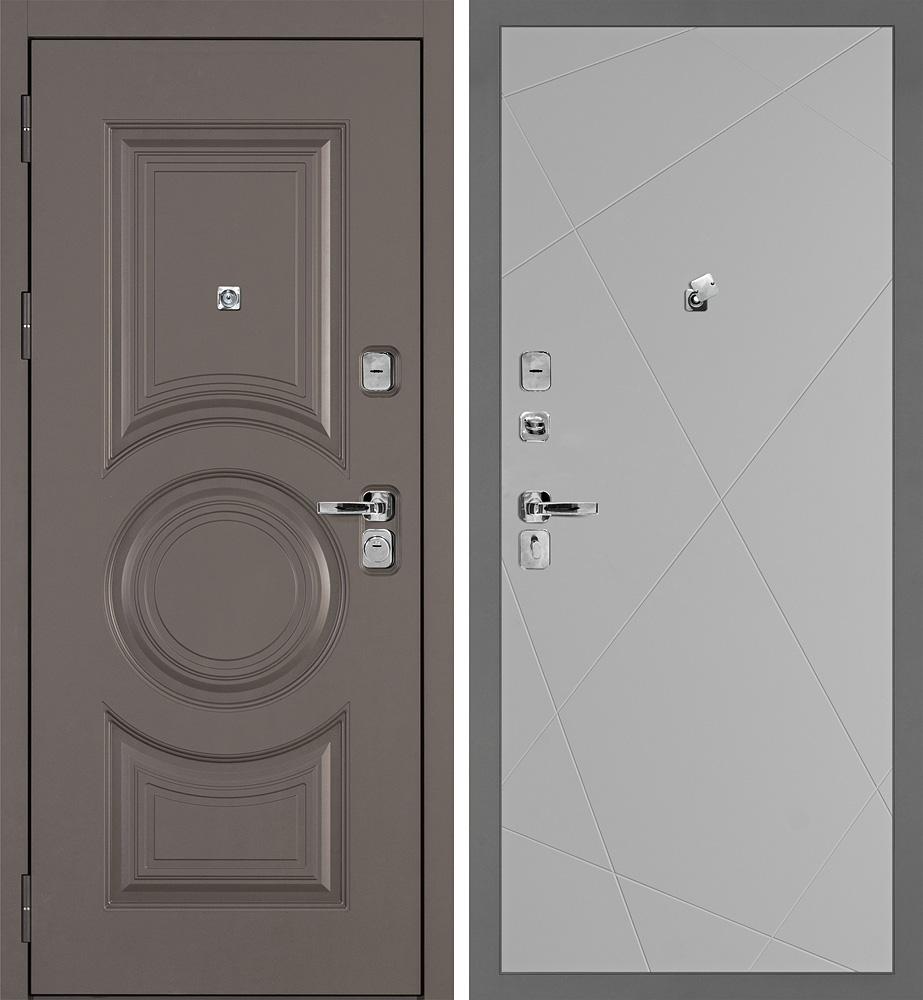 Дверь Плаза-177/PR-103 Коричнево-серый / Агат