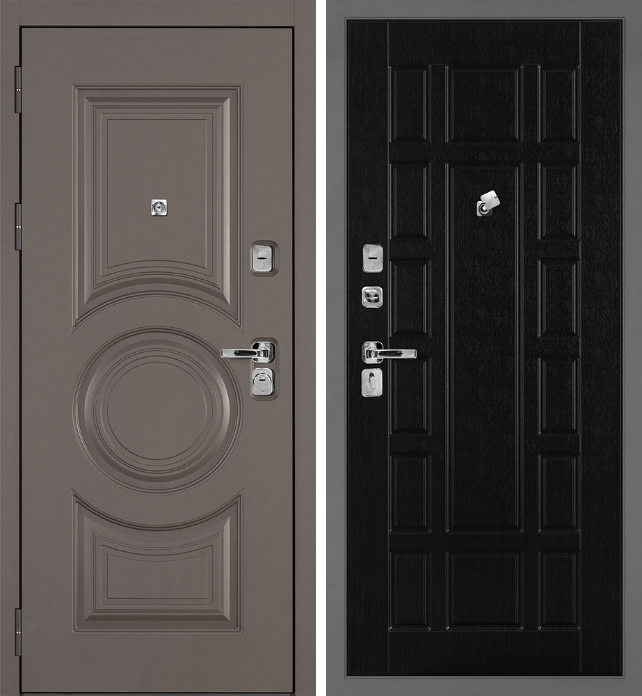 Дверь Плаза-177/PR-124 Коричнево-серый / Венге
