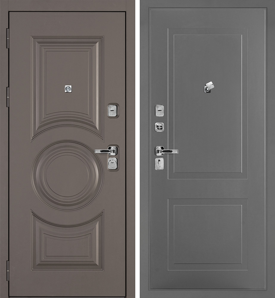 Дверь Плаза-177/PR-167 Коричнево-серый / Серый