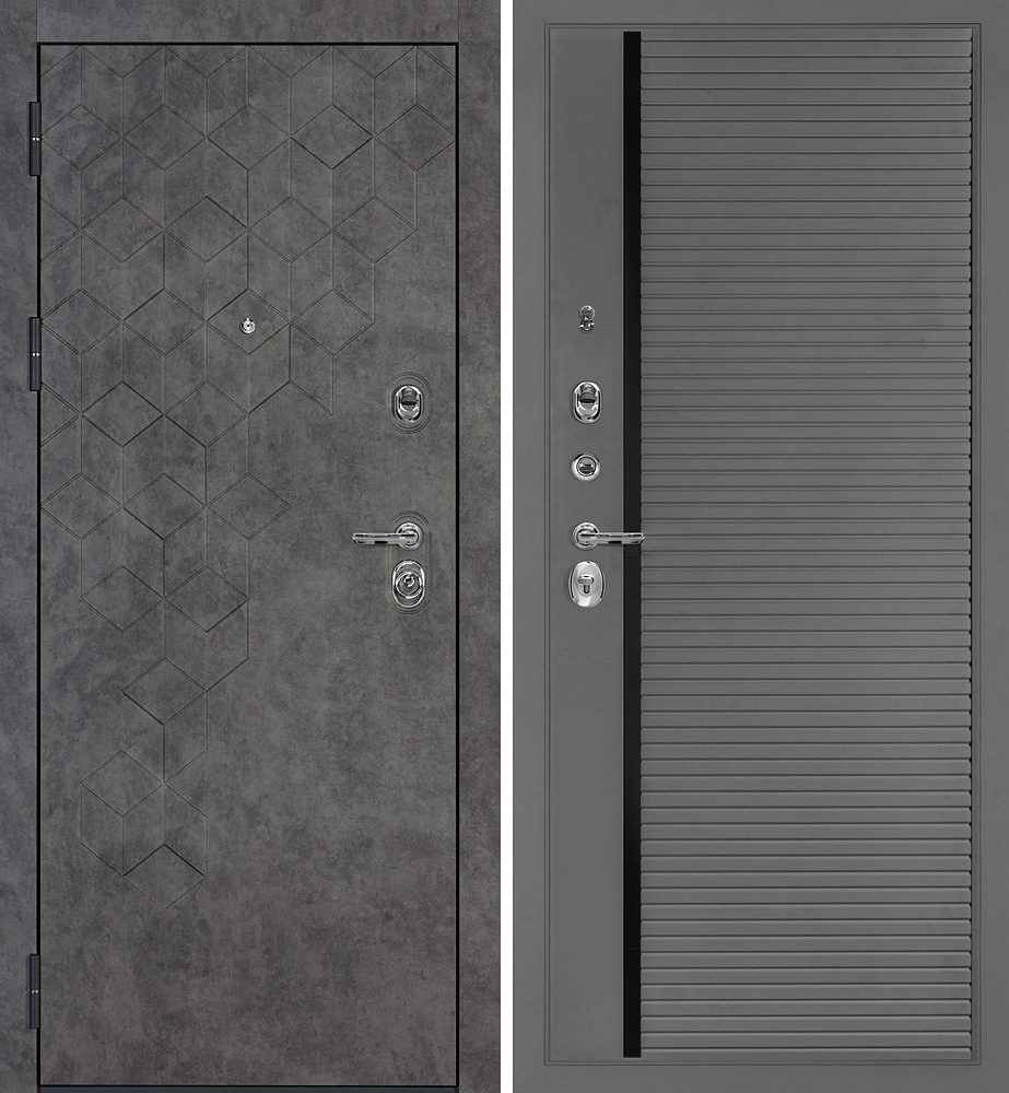 Дверь Тетра-126/PR-173 Бетон темный / Серый