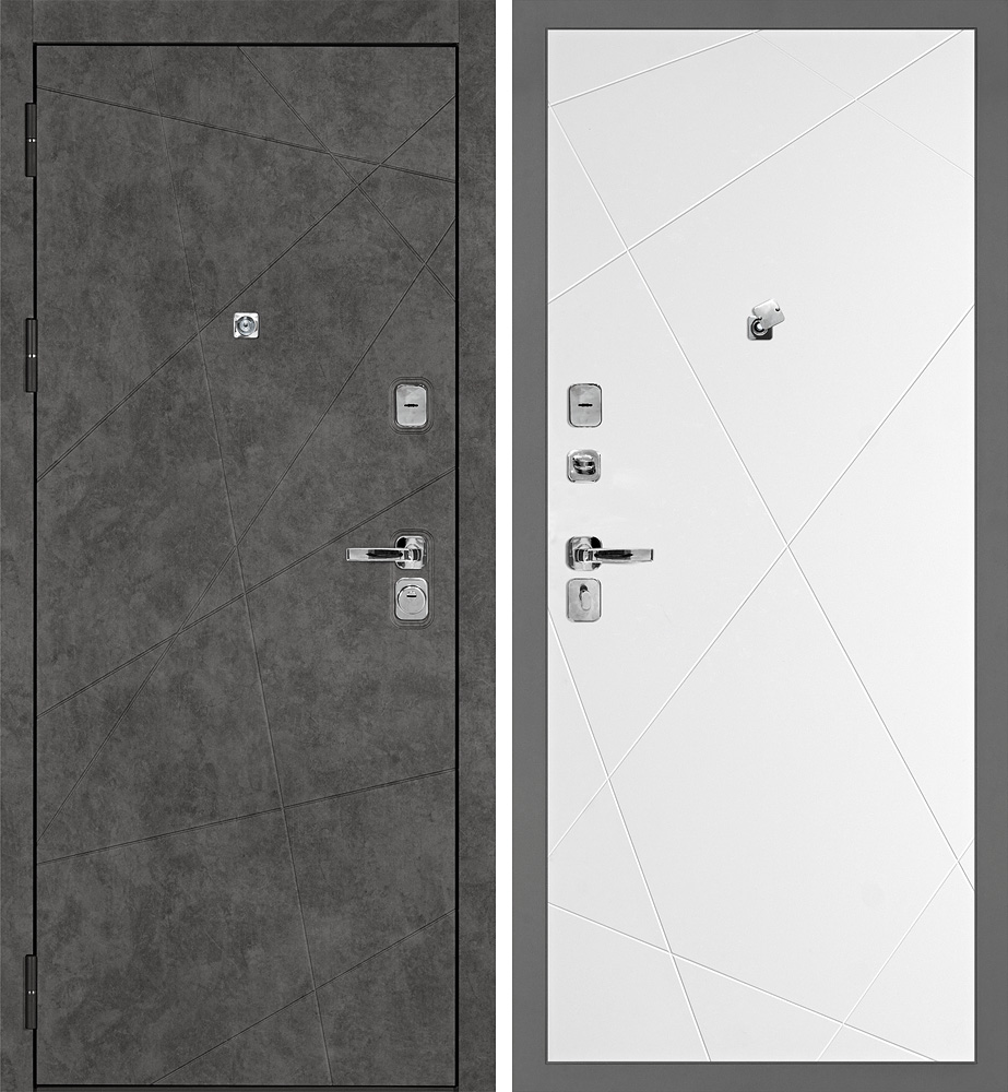 Дверь Урбан-127/PR-103 Бетон темный / Белый