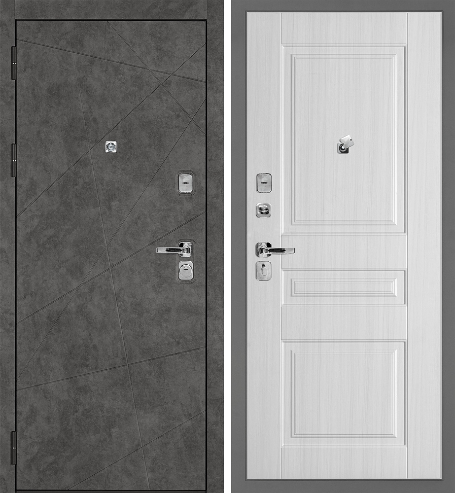 Дверь Урбан-127/PR-150 Бетон темный / Сандал белый