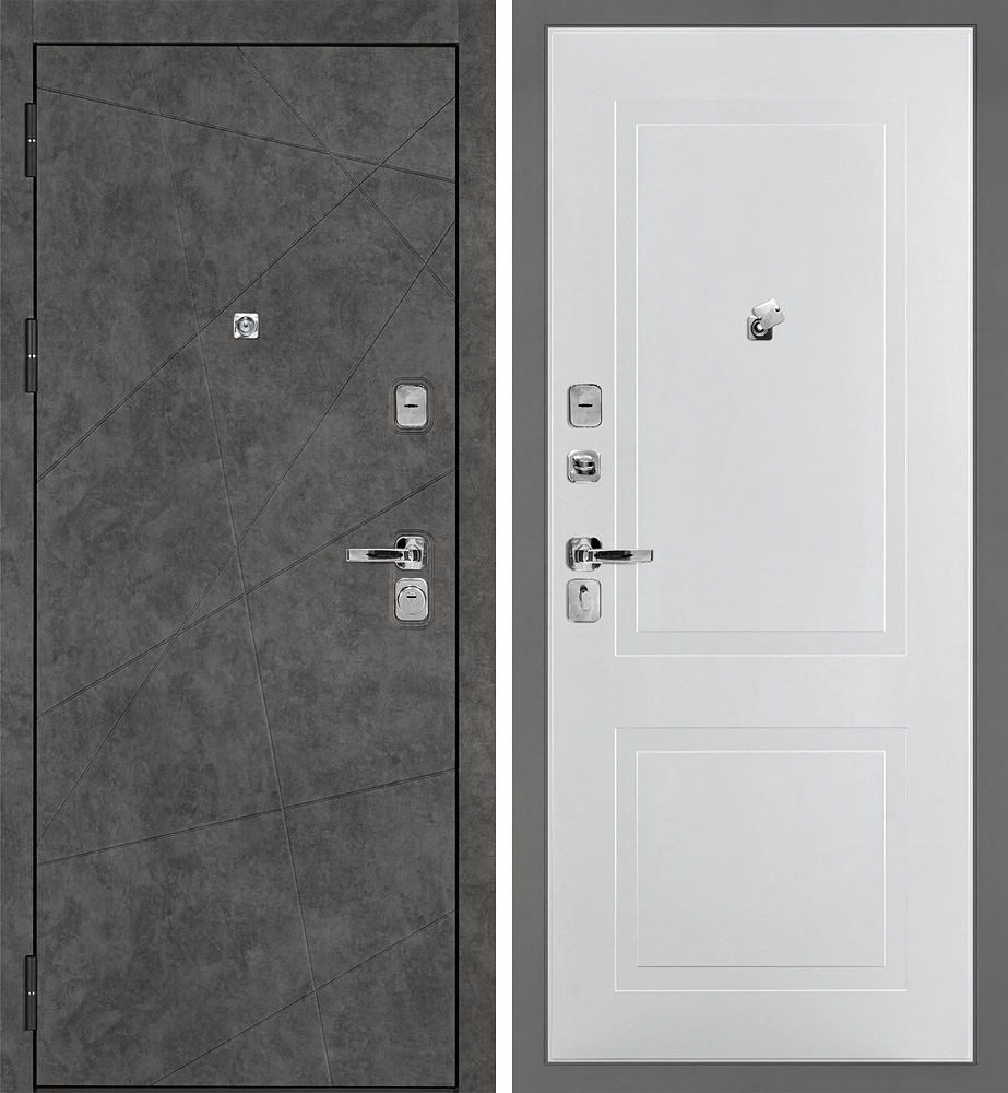 Дверь Урбан-127/PR-167 Бетон темный / Белый