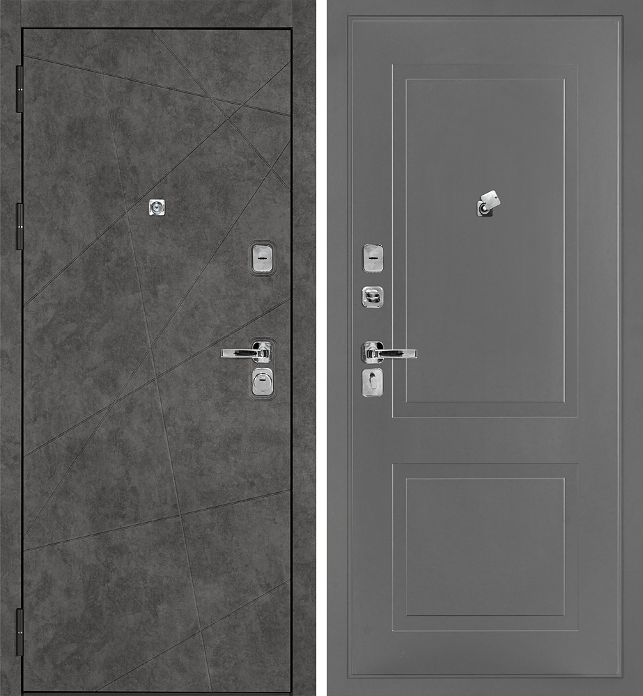 Дверь Урбан-127/PR-167 Бетон темный / Серый