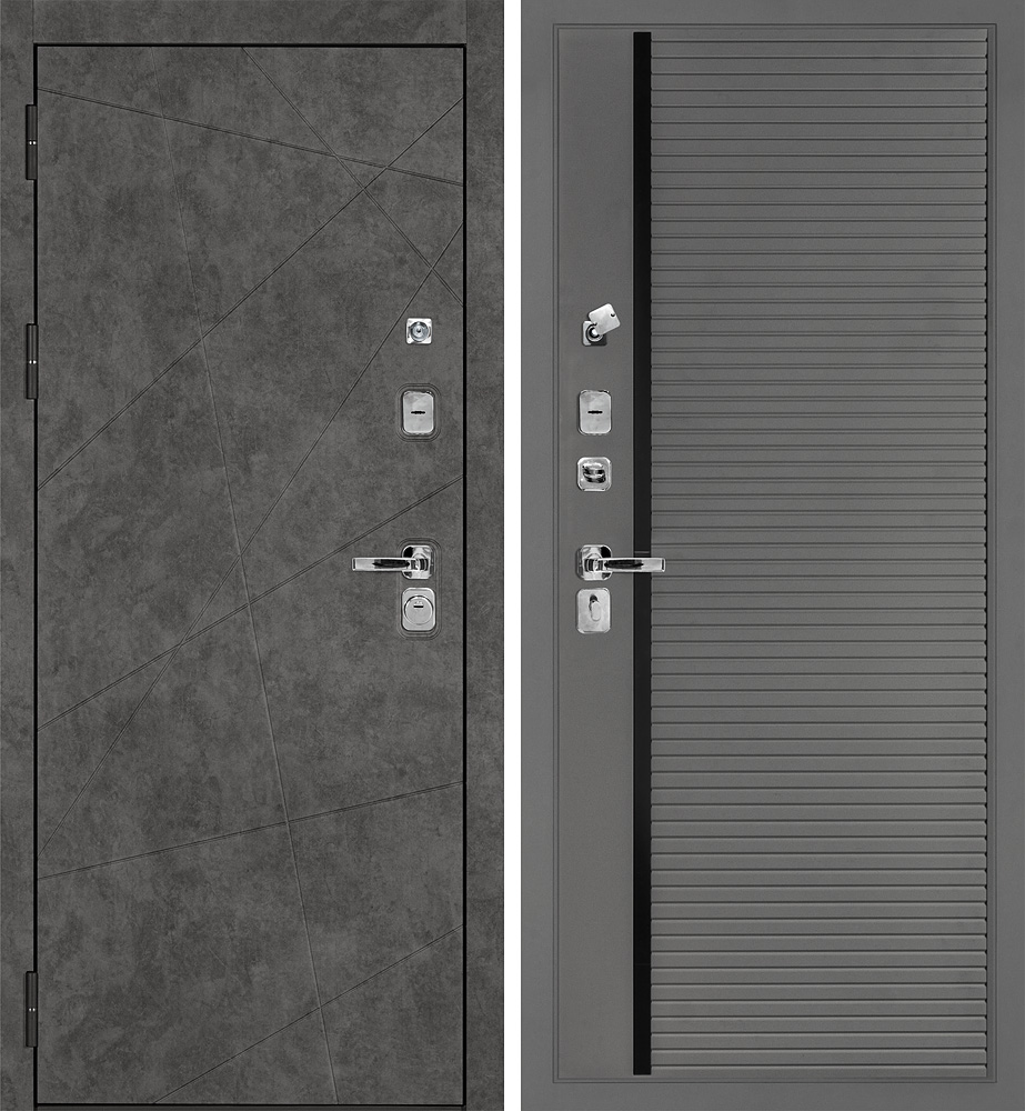 Дверь Урбан-127/PR-173 Бетон темный / Серый