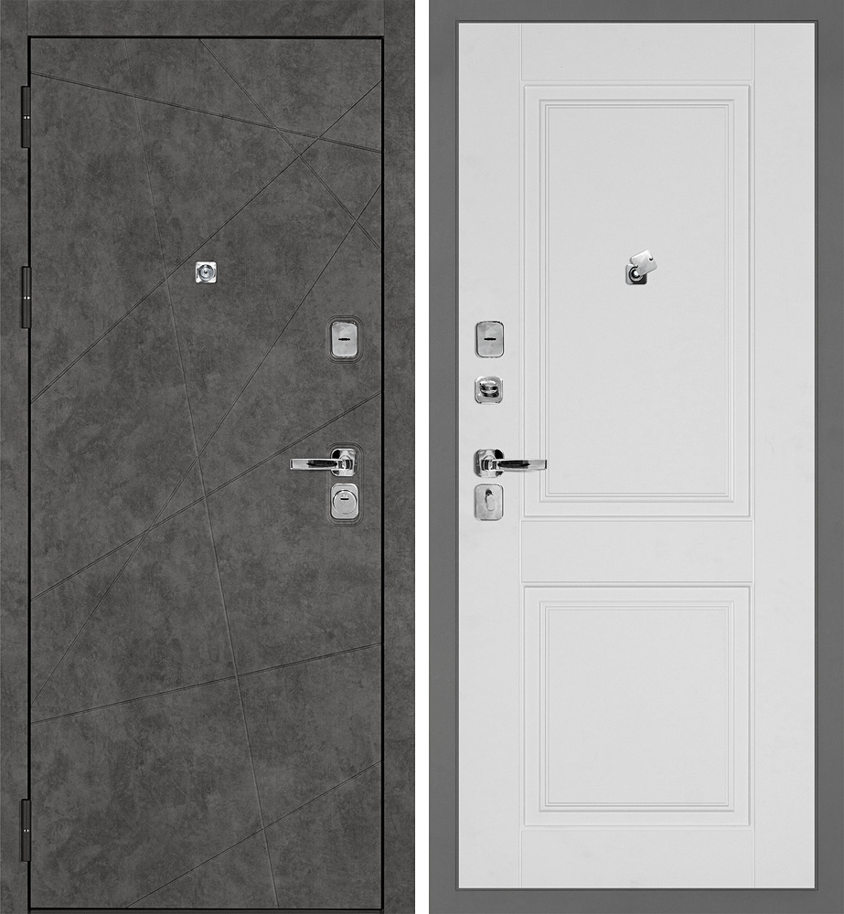 Дверь Урбан-127/PR-180 Бетон темный / Белый