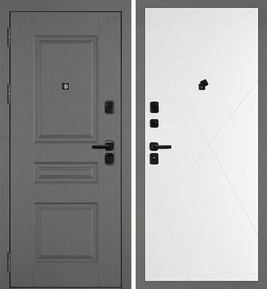 Дверь Октава-150/PR-103 Серый / Белый