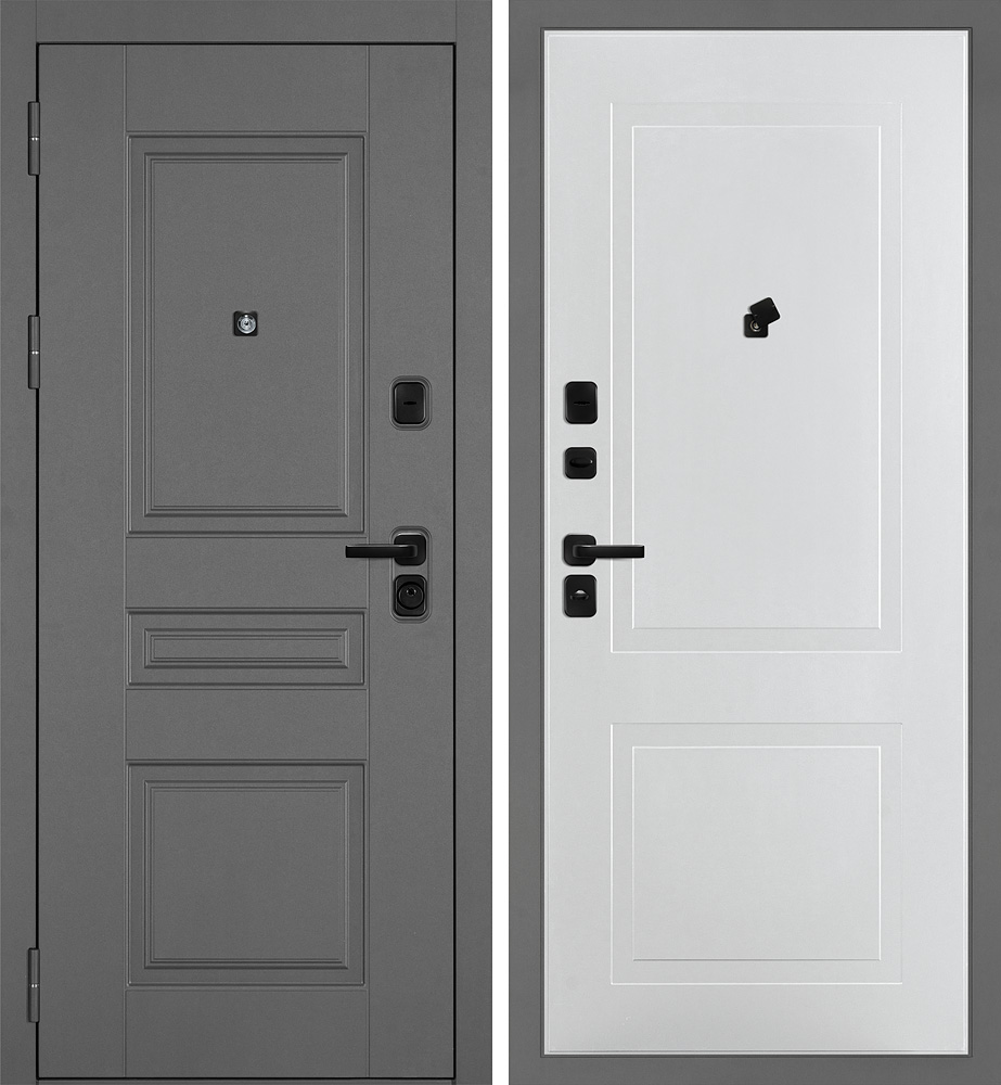 Дверь Октава-150/PR-167 Серый / Белый