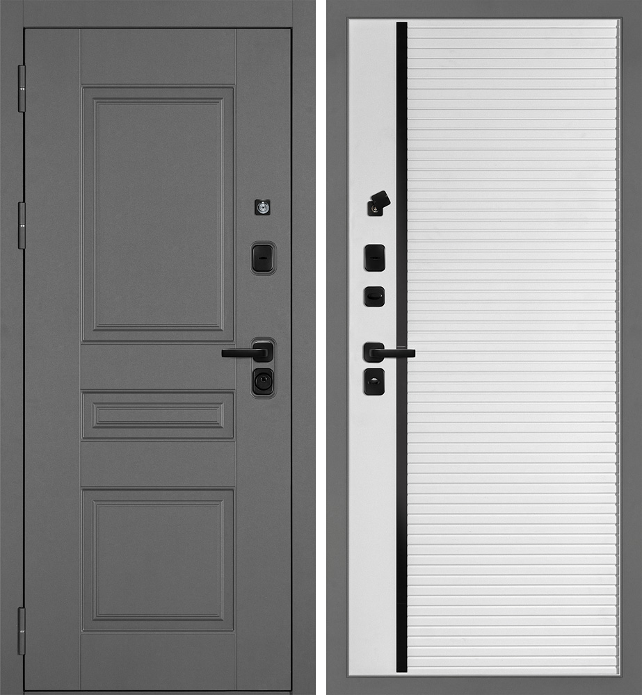 Дверь Октава-150/PR-173 Серый / Белый