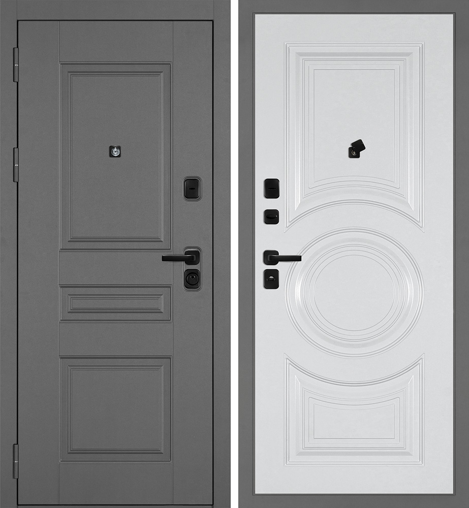 Дверь Октава-150/PR-177 Серый / Белый