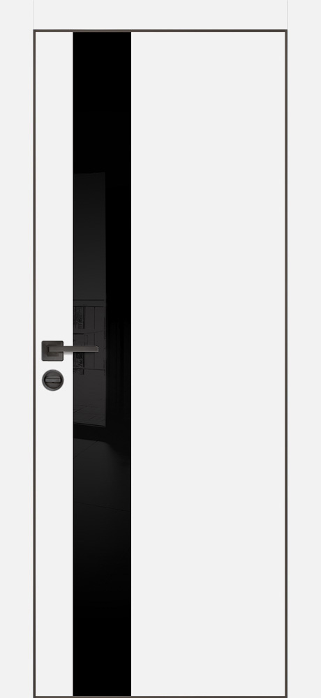 Двери ЭКОШПОН, ПВХ PROFILO PORTE PX-10 черная кромка с 4-х ст. со стеклом Белый размер 200 х 60 см. артикул F0000101908