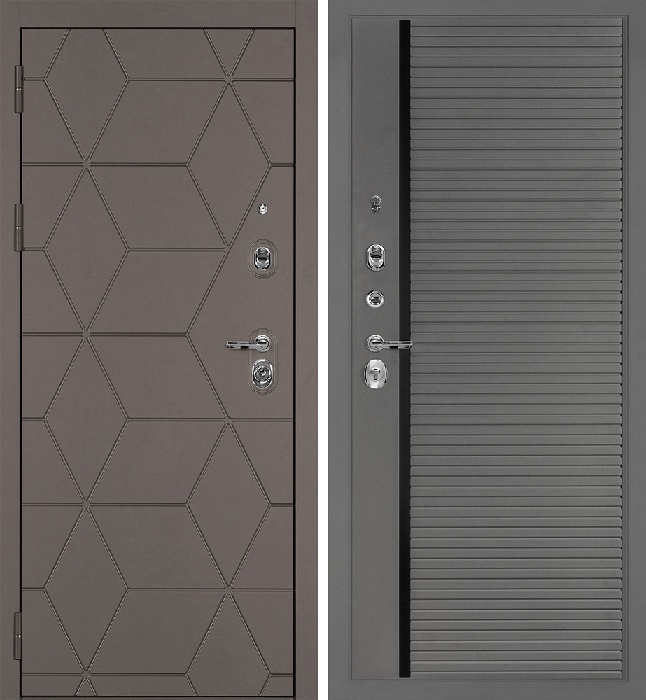 Дверь Тетра-181/PR-173 Коричнево-серый / Серый