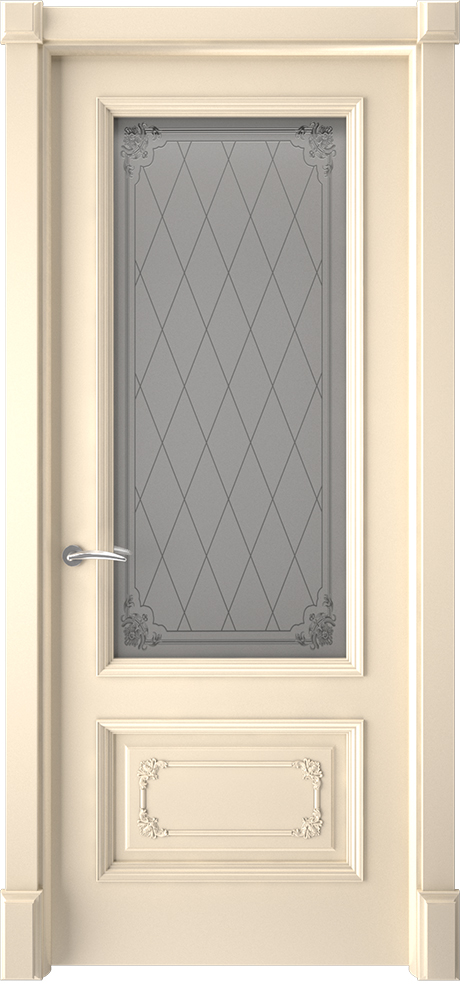 Двери крашеные (Эмаль) ТЕКОНА Смальта 20.2 со стеклом Слоновая кость ral 1013 размер 200 х 60 см. артикул F0000102309
