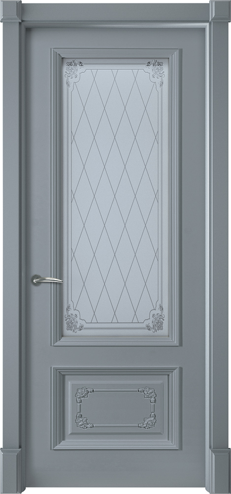 Двери крашеные (Эмаль) ТЕКОНА Смальта 20 со стеклом Графит ral 7015 размер 200 х 60 см. артикул F0000102319