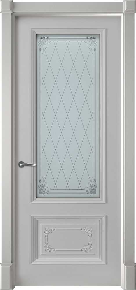 Двери крашеные (Эмаль) ТЕКОНА Смальта 20.2 со стеклом Светло-серый RAL 7047 размер 200 х 60 см. артикул F0000102340