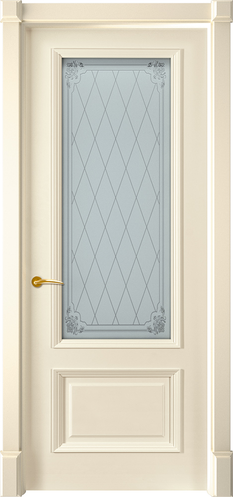 Двери крашеные (Эмаль) ТЕКОНА Смальта 23.2 со стеклом Слоновая кость ral 1013 размер 200 х 60 см. артикул F0000102360