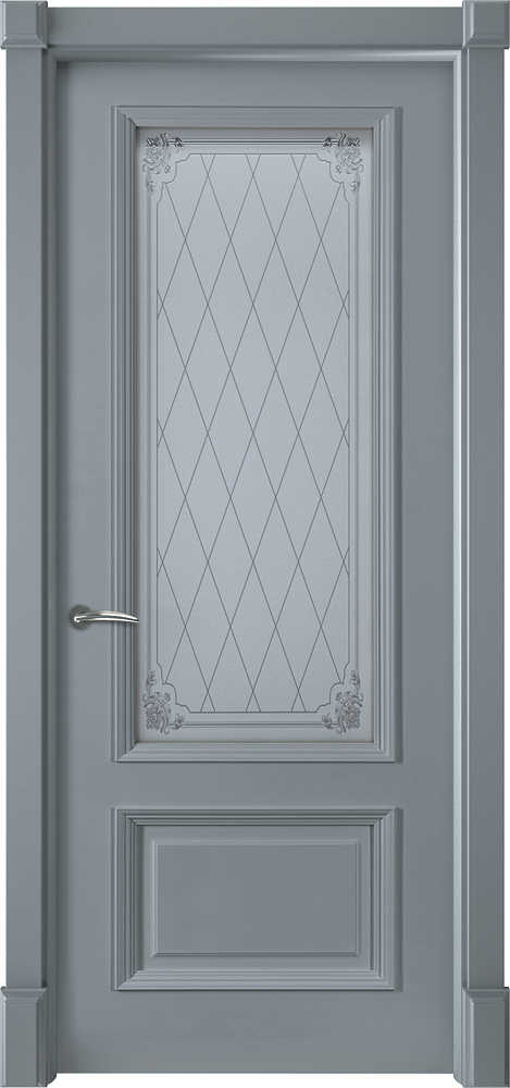 Двери крашеные (Эмаль) ТЕКОНА Смальта 20.2 со стеклом Графит ral 7015 размер 200 х 60 см. артикул F0000102370