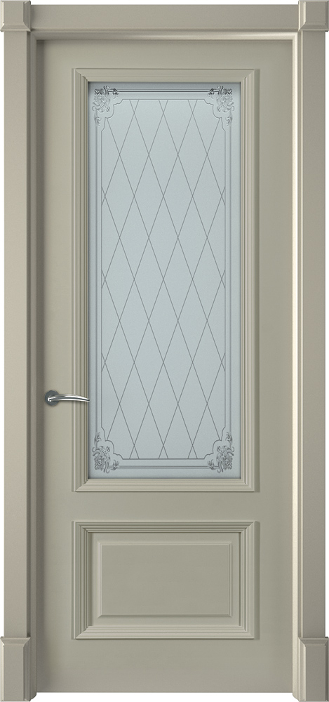 Двери крашеные (Эмаль) ТЕКОНА Смальта 23.2 со стеклом Олива ral 7032 размер 200 х 60 см. артикул F0000102380
