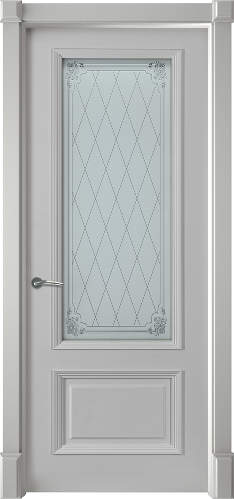 Двери крашеные (Эмаль) ТЕКОНА Смальта 20.2 со стеклом Светло-серый RAL 7047 размер 200 х 60 см. артикул F0000102390