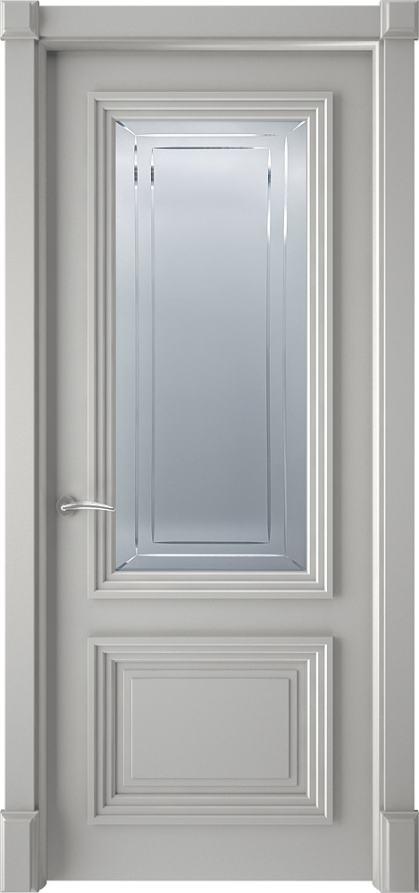 Двери крашеные (Эмаль) ТЕКОНА Смальта 21 со стеклом Светло-серый RAL 7047 размер 200 х 60 см. артикул F0000102447