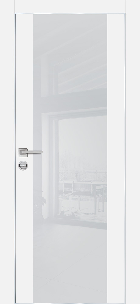 Двери ЭКОШПОН, ПВХ PROFILO PORTE PX-7 AL кромка с 4-х ст. со стеклом Белый размер 190 х 60 см. артикул F0000102603