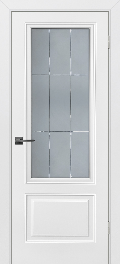 Двери крашеные (Эмаль) ТЕКОНА Смальта-Шарм 12 со стеклом Белый ral 9003 размер 200 х 60 см. артикул F0000102964