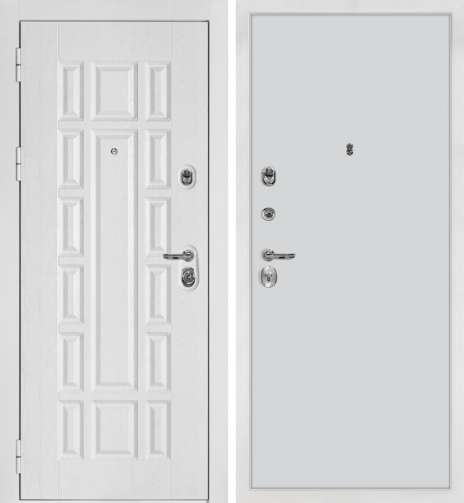 Дверь Квадро-124/PP Белый дуб фактурный / Агат