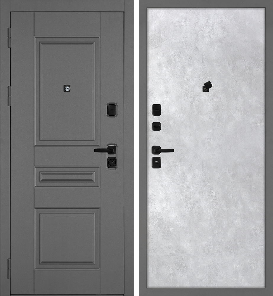 Дверь Октава-150/PP Серый / Серый бетон
