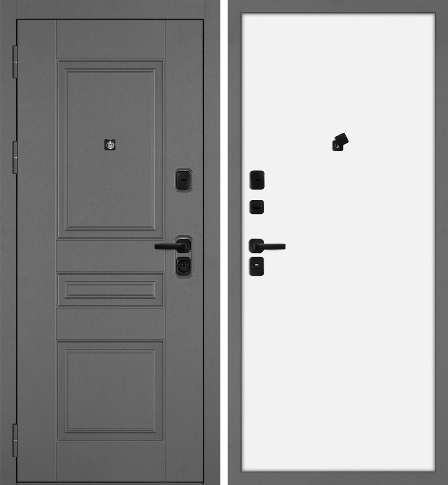 Дверь Октава-150/PP Серый / Белый