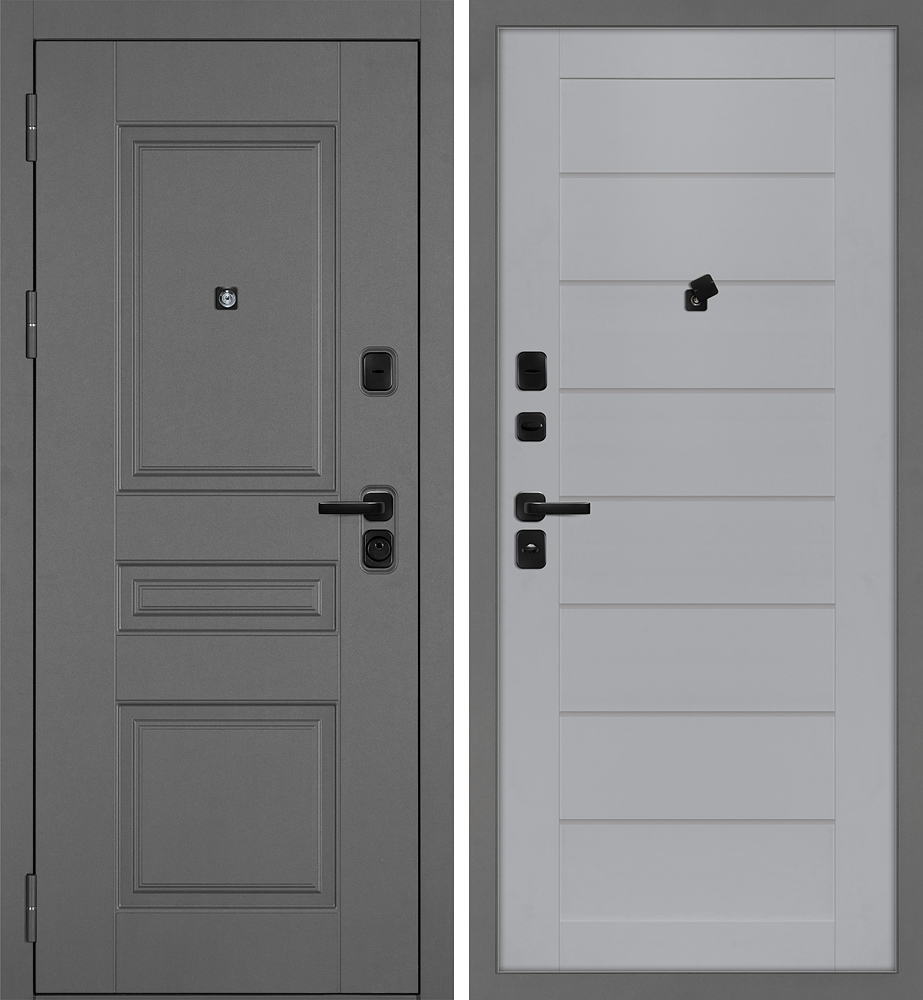 Дверь Октава-150/ТЕХНО-708 Серый / Манхэттен