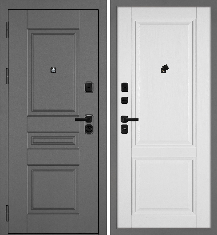 Дверь Октава-150/PSU-28 Серый / Белое дерево