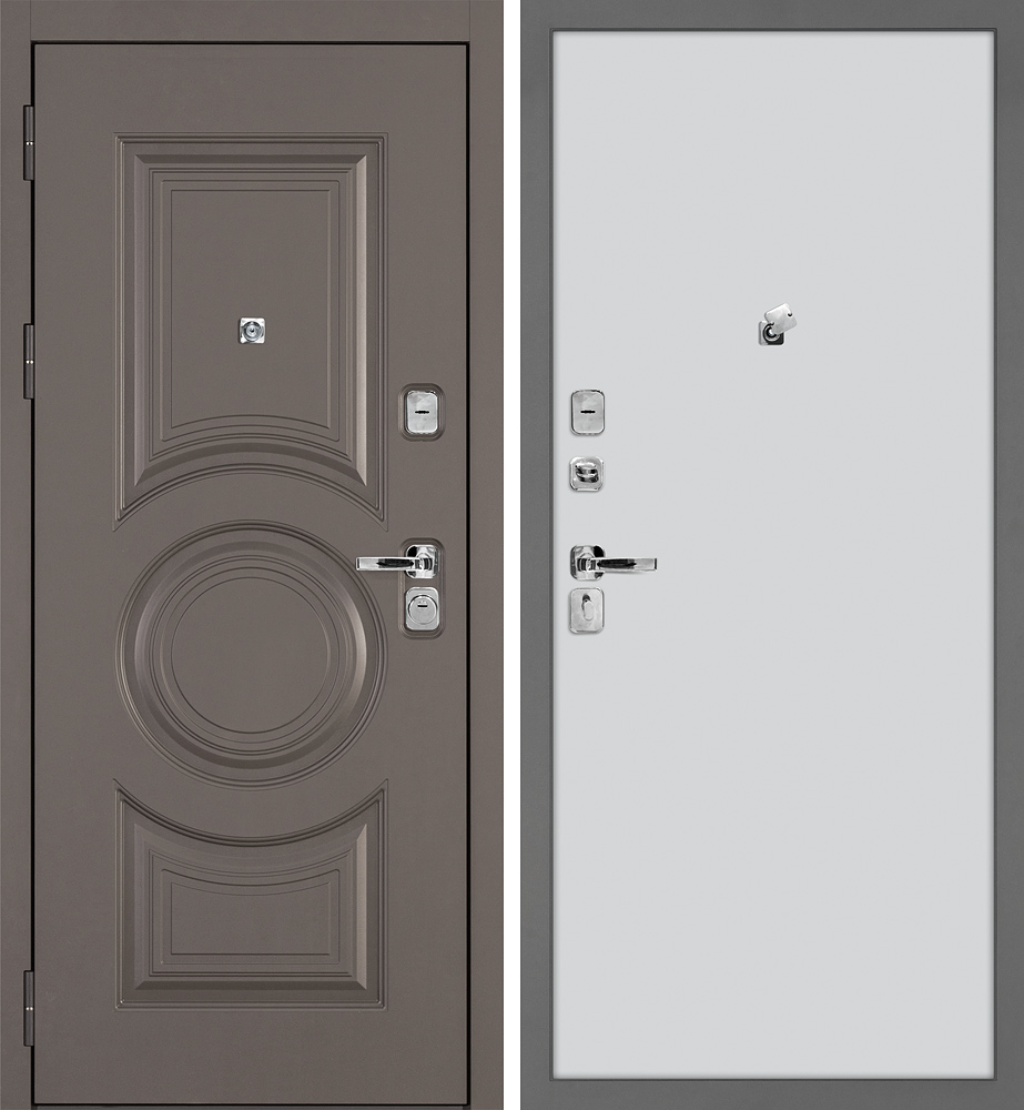 Дверь Плаза-177/PP Коричнево-серый / Агат