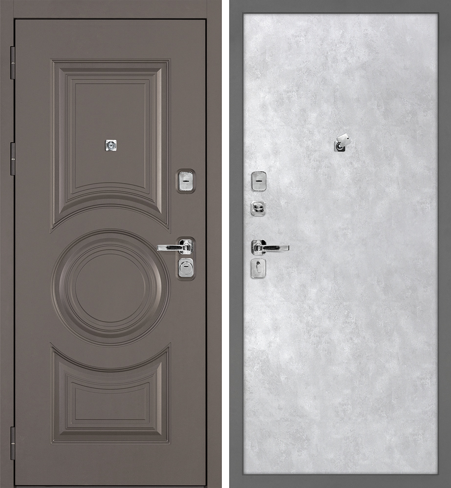 Дверь Плаза-177/PP Коричнево-серый / Серый бетон