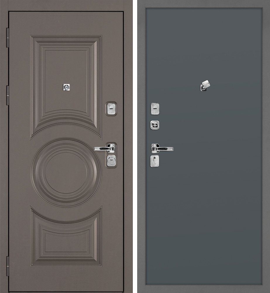 Дверь Плаза-177/PP Коричнево-серый / Графит